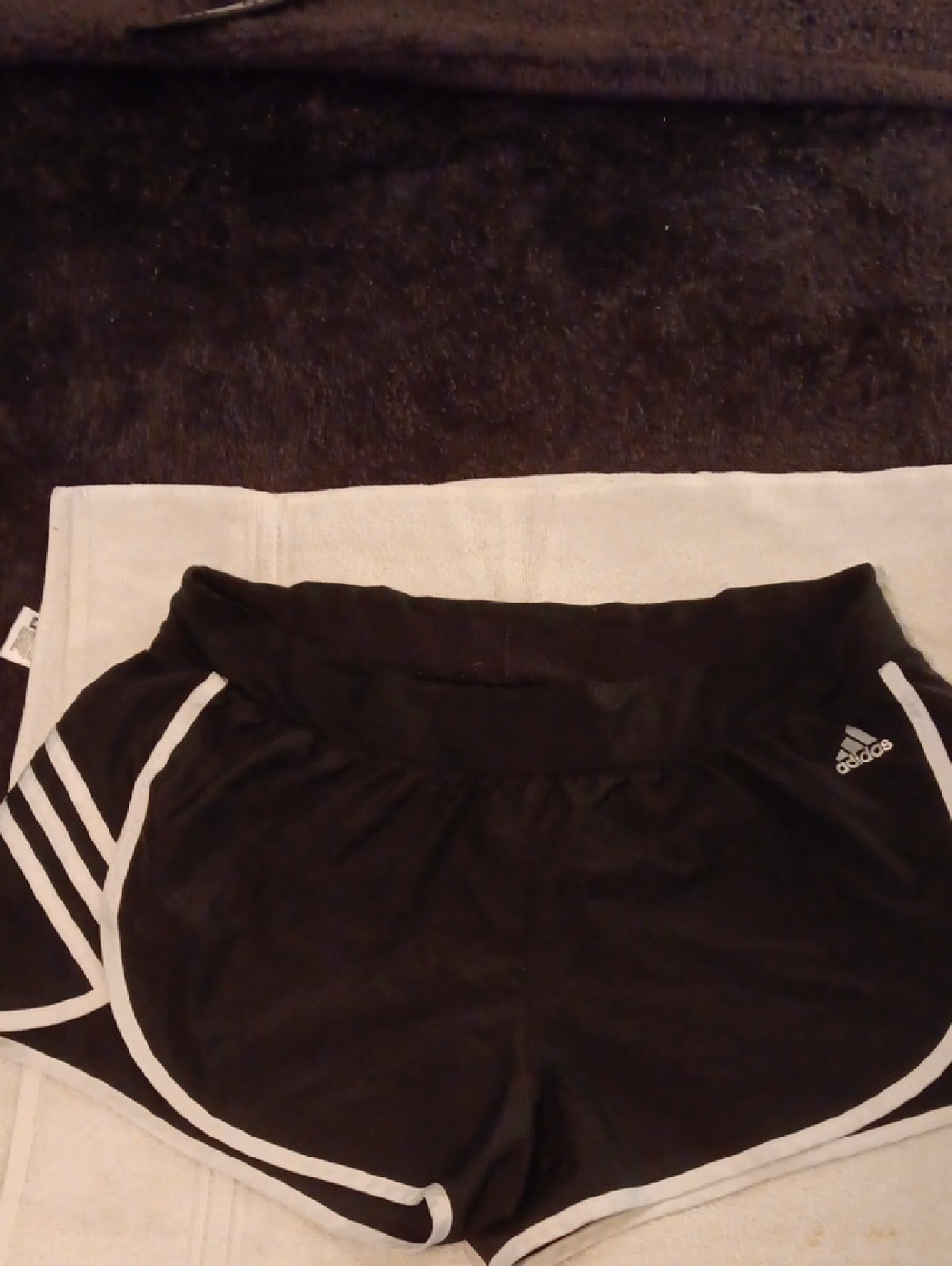 adidas Black Shorts with White Stripe Accents